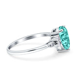 Vintage Teardrop Pear Engagement Ring Simulated Cubic Zirconia 925 Sterling Silver