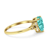 Vintage Teardrop Pear Engagement Ring Simulated Cubic Zirconia 925 Sterling Silver