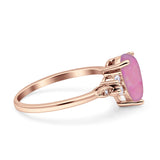 Vintage Teardrop Pear Engagement Ring Simulated Cubic Zirconia 925 Sterling Silver