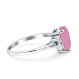 Vintage Teardrop Pear Engagement Ring Simulated Cubic Zirconia 925 Sterling Silver