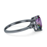 Vintage Teardrop Pear Engagement Ring Simulated Cubic Zirconia 925 Sterling Silver