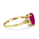 Vintage Teardrop Pear Engagement Ring Simulated Cubic Zirconia 925 Sterling Silver