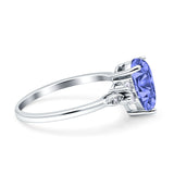 Vintage Teardrop Pear Engagement Ring Simulated Cubic Zirconia 925 Sterling Silver