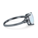 Vintage Teardrop Pear Engagement Ring Simulated Cubic Zirconia 925 Sterling Silver