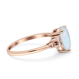 Vintage Teardrop Pear Engagement Ring Simulated Cubic Zirconia 925 Sterling Silver