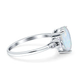 Vintage Teardrop Pear Engagement Ring Simulated Cubic Zirconia 925 Sterling Silver