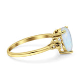 Vintage Teardrop Pear Engagement Ring Simulated Cubic Zirconia 925 Sterling Silver