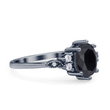 Oval Art Deco Engagement Ring Cubic Zirconia 925 Sterling Silver
