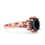 Oval Art Deco Engagement Ring Cubic Zirconia 925 Sterling Silver