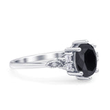 Oval Art Deco Engagement Ring Cubic Zirconia 925 Sterling Silver