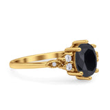 Oval Art Deco Engagement Ring Cubic Zirconia 925 Sterling Silver