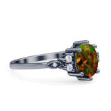 Oval Art Deco Engagement Ring Cubic Zirconia 925 Sterling Silver