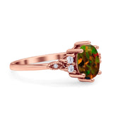 Oval Art Deco Engagement Ring Cubic Zirconia 925 Sterling Silver