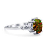 Oval Art Deco Engagement Ring Cubic Zirconia 925 Sterling Silver
