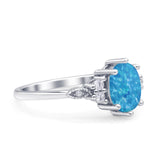 Oval Art Deco Engagement Ring Cubic Zirconia 925 Sterling Silver