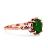 Oval Art Deco Engagement Ring Cubic Zirconia 925 Sterling Silver