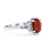Oval Art Deco Engagement Ring Cubic Zirconia 925 Sterling Silver