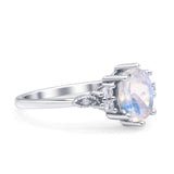 Antique Style Oval Natural Moonstone Art Deco Engagement Ring
