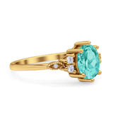 Oval Art Deco Engagement Ring Cubic Zirconia 925 Sterling Silver