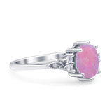 Oval Art Deco Engagement Ring Cubic Zirconia 925 Sterling Silver
