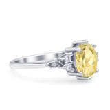 Oval Art Deco Engagement Ring Cubic Zirconia 925 Sterling Silver