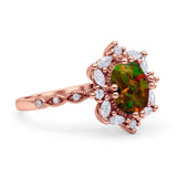 Oval Halo Ballerina Style Engagement Ring Cubic Zirconia 925 Sterling Silver
