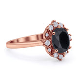 Halo Ballerina Style Oval Engagement Ring Cubic Zirconia 925 Sterling Silver