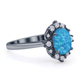 Halo Ballerina Style Oval Engagement Ring Cubic Zirconia 925 Sterling Silver