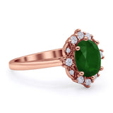 Halo Ballerina Style Oval Engagement Ring Cubic Zirconia 925 Sterling Silver