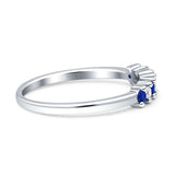 Round Dazzling Eternity Wedding Band Cubic Zirconia 925 Sterling Silver