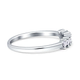 Round Dazzling Eternity Wedding Band Cubic Zirconia 925 Sterling Silver