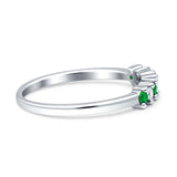 Round Dazzling Eternity Wedding Band Cubic Zirconia 925 Sterling Silver