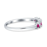 Round Dazzling Eternity Wedding Band Cubic Zirconia 925 Sterling Silver