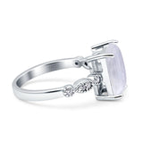 Art Deco Vintage Emerald Cut Natural Moonstone Engagement Ring