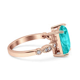 Vintage Emerald Cut Engagement Ring Simulated Cubic Zirconia 925 Sterling Silver