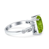 Vintage Emerald Cut Engagement Ring Simulated Cubic Zirconia 925 Sterling Silver