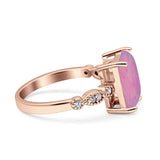 Vintage Emerald Cut Engagement Ring Simulated Cubic Zirconia 925 Sterling Silver