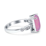 Vintage Emerald Cut Engagement Ring Simulated Cubic Zirconia 925 Sterling Silver