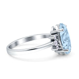 Vintage Marquise Engagement Ring Simulated Cubic Zirconia 925 Sterling Silver