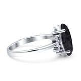 Vintage Marquise Engagement Ring Simulated Cubic Zirconia 925 Sterling Silver