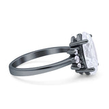 Vintage Marquise Engagement Ring Simulated Cubic Zirconia 925 Sterling Silver