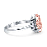 Vintage Marquise Engagement Ring Simulated Cubic Zirconia 925 Sterling Silver