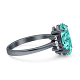 Vintage Marquise Engagement Ring Simulated Cubic Zirconia 925 Sterling Silver