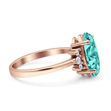 Vintage Marquise Engagement Ring Simulated Cubic Zirconia 925 Sterling Silver