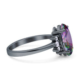 Vintage Marquise Engagement Ring Simulated Cubic Zirconia 925 Sterling Silver