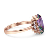 Vintage Marquise Engagement Ring Simulated Cubic Zirconia 925 Sterling Silver