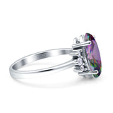 Vintage Marquise Engagement Ring Simulated Cubic Zirconia 925 Sterling Silver