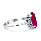 Vintage Marquise Engagement Ring Simulated Cubic Zirconia 925 Sterling Silver