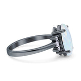 Vintage Marquise Engagement Ring Simulated Cubic Zirconia 925 Sterling Silver