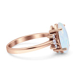 Vintage Marquise Engagement Ring Simulated Cubic Zirconia 925 Sterling Silver